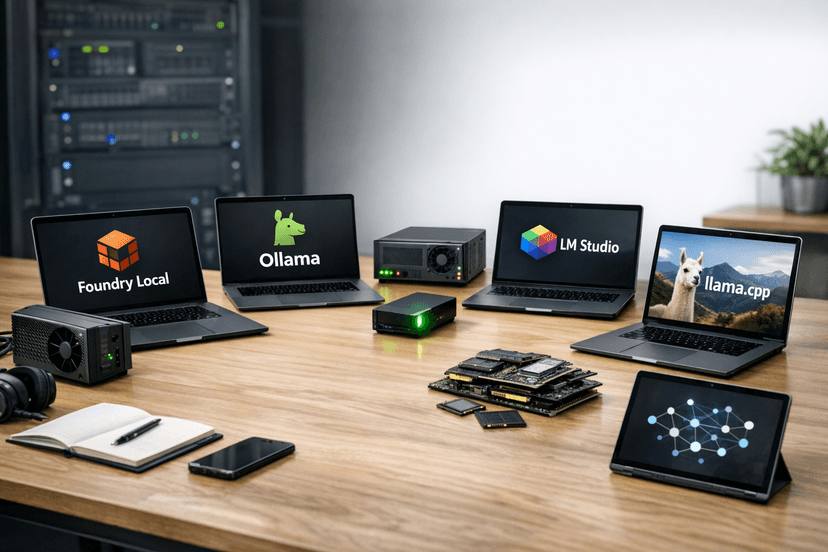 2026年版 ローカル LLM 実行環境の比較:Foundry Local・Ollama・LM Studio・llama.cpp・vLLM